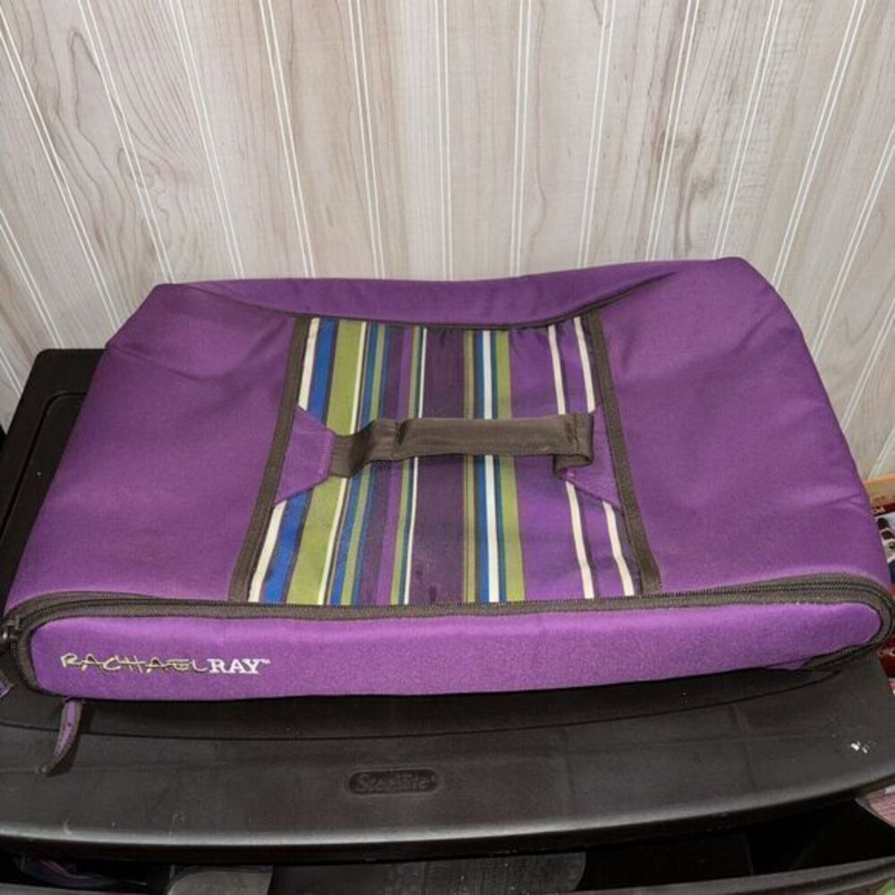 Rachael Ray Lasagna‎ Lugger Insulated Carrier 16"x10" Purple Striped NWOT